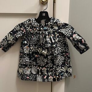 Bonpoint Black Floral Kids Blouse